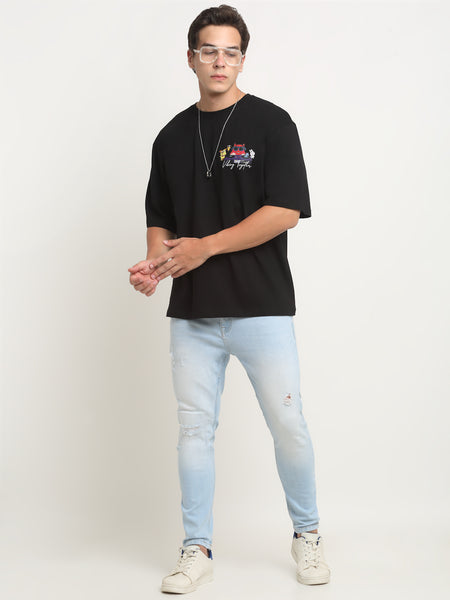 Vibing Together Black Oversized T-Shirt