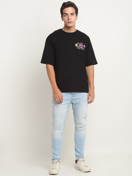 Vibing Together Black Oversized T-Shirt