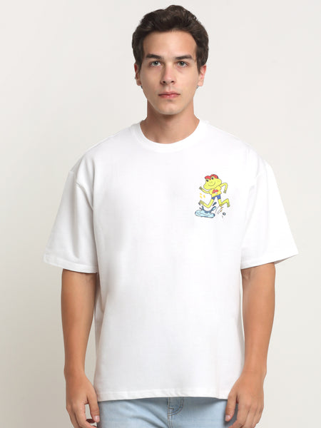 Hop Into Nature - White Oversized T-Shirt