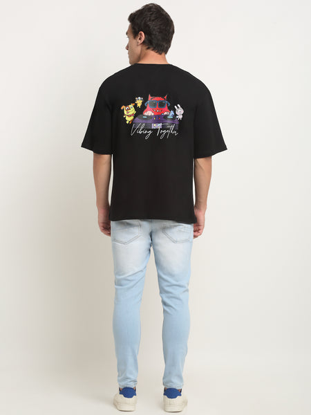 Vibing Together Black Oversized T-Shirt