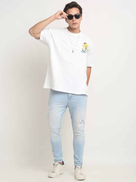 Hop Into Nature - White Oversized T-Shirt