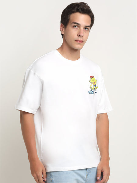 Hop Into Nature - White Oversized T-Shirt