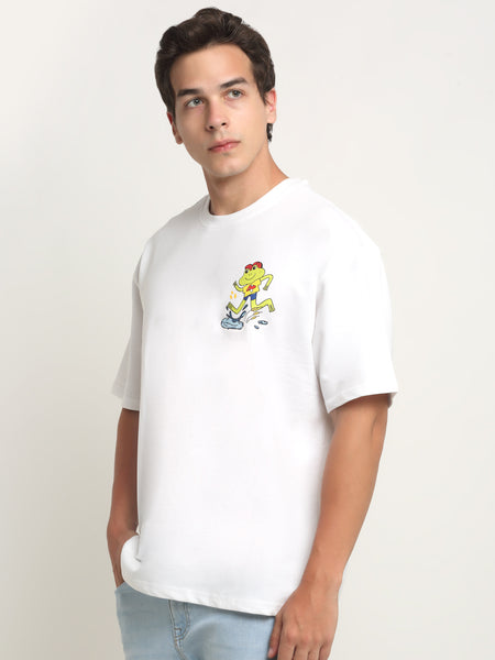Hop Into Nature - White Oversized T-Shirt