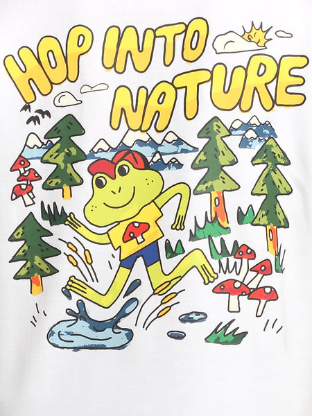 Hop Into Nature - White Oversized T-Shirt