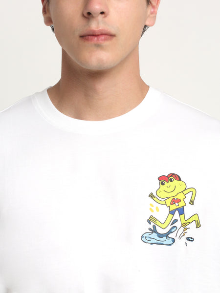 Hop Into Nature - White Oversized T-Shirt
