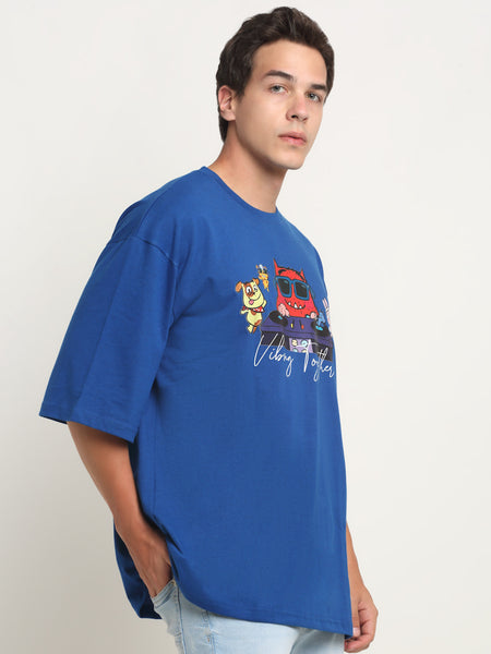 Vibing Together - Blue Oversized T-Shirt