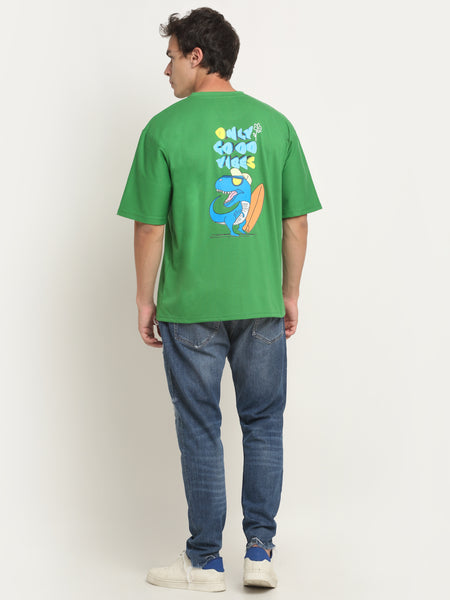 Good Vibes Only - Green Oversized T-Shirt