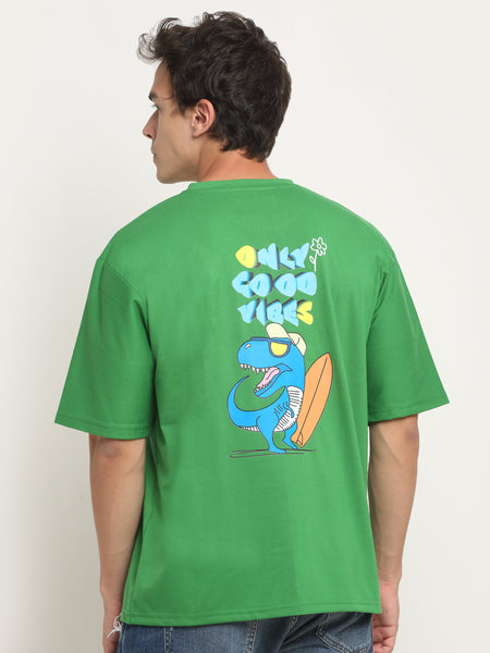 Good Vibes Only - Green Oversized T-Shirt
