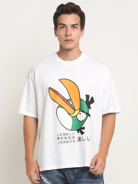 Hyper Bird - White Oversized T-Shirt