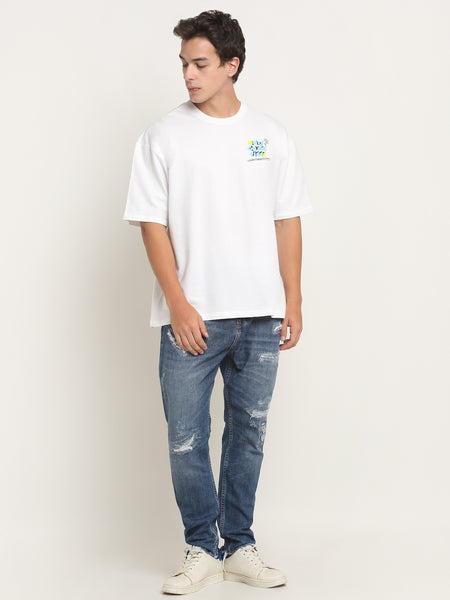 Only Good Vibes - White Oversized T-Shirt