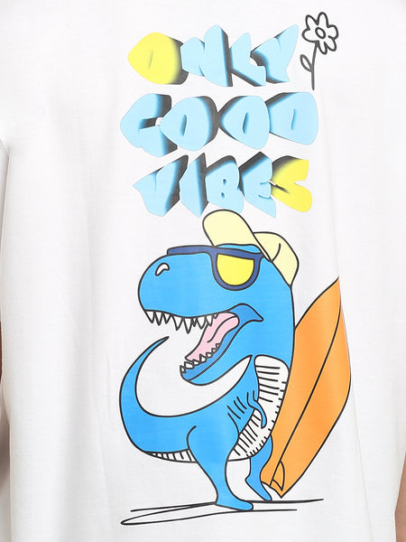 Only Good Vibes - White Oversized T-Shirt