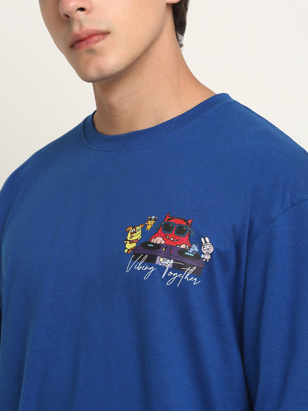 Vibing Together Fnb Blue Oversized T-Shirt
