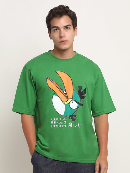 Hyper Bird - Green Oversized T-Shirt