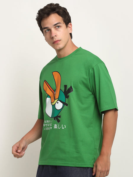 Hyper Bird - Green Oversized T-Shirt
