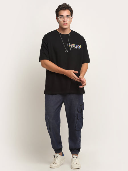 Friends Forever Diagonal Back Print Oversized T-Shirt
