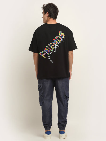 Friends Forever Diagonal Back Print Oversized T-Shirt