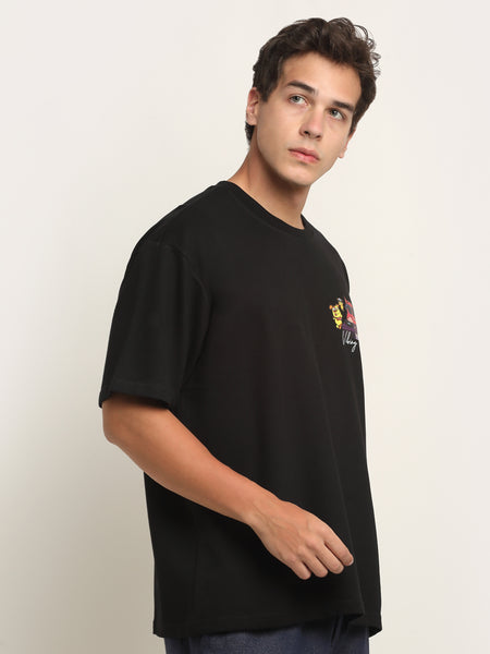 Vibing Together Diagonal Back Print Oversized T-Shirt