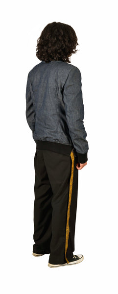 Up-Cycled Real Leather Denim Pop-Over
