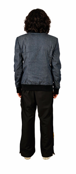 Up-Cycled Real Leather Denim Pop-Over