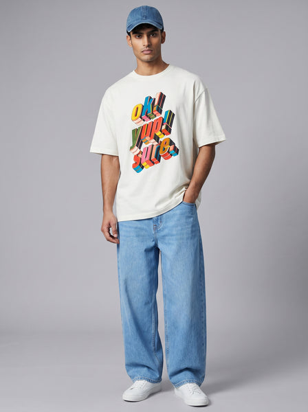 Theorem Ok Yup Sure Front Oversized T-Shirt - White