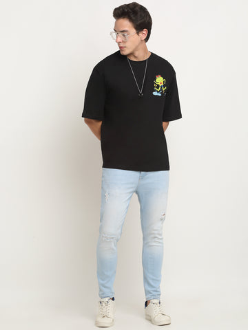 Hop Into Nature - Black Oversized T-Shirt