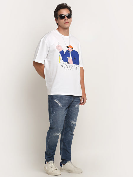 Happy Life Oversized T-Shirt
