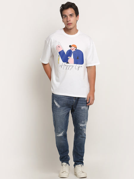 Happy Life Oversized T-Shirt