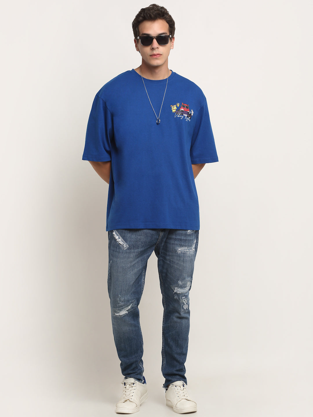 Vibing Together Fnb Blue Oversized T-Shirt