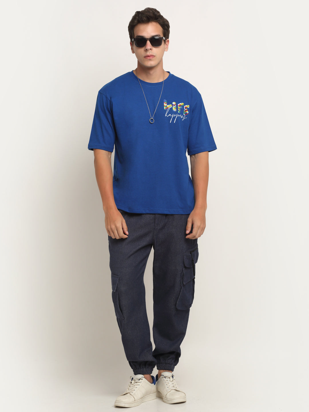 Life Happens - Blue Oversized T-Shirt