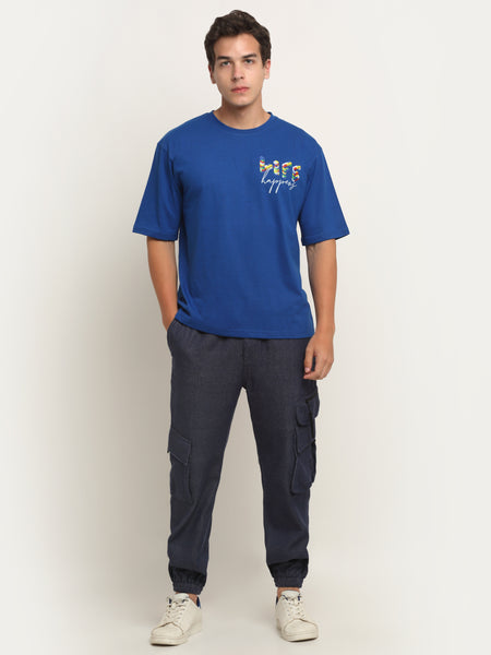 Life Happens - Blue Oversized T-Shirt