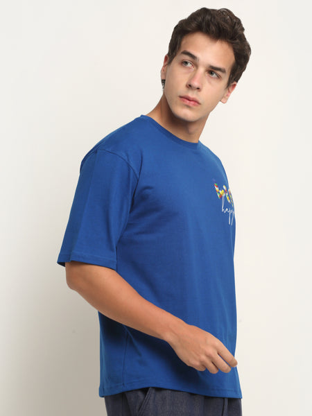 Life Happens - Blue Oversized T-Shirt