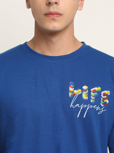 Life Happens - Blue Oversized T-Shirt