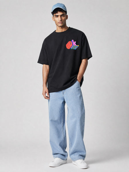 Theorem Ok Yup Sure F&B Oversized T-Shirt - Black