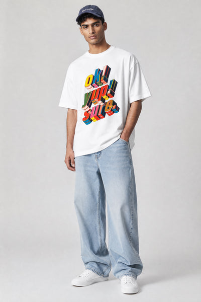 Theorem Ok Yup Sure Front Oversized T-Shirt - White
