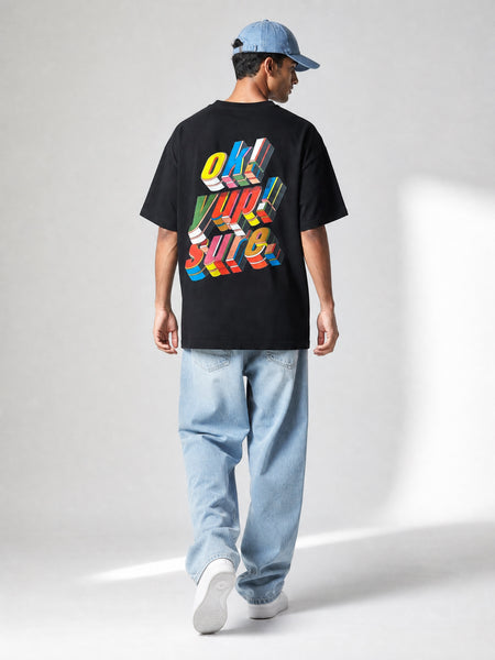 Theorem Ok Yup Sure F&B Oversized T-Shirt - Black