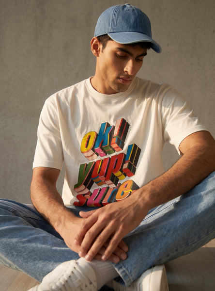 Theorem Ok Yup Sure Front Oversized T-Shirt - White