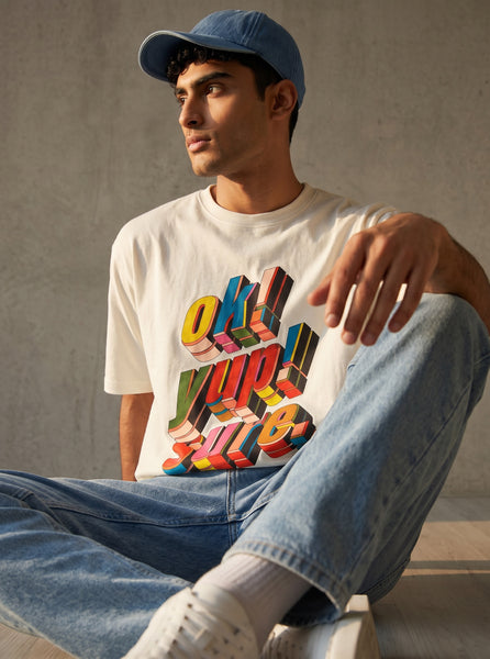 Theorem Ok Yup Sure Front Oversized T-Shirt - White