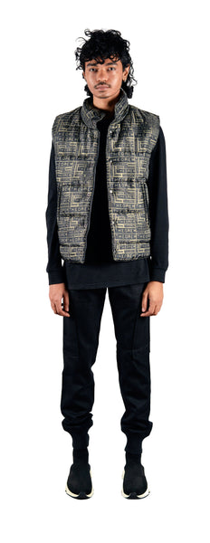 All Over Theorem Printed Quilted Gilet