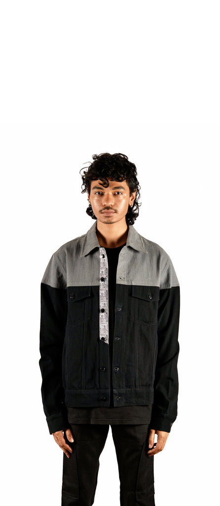Color block shop denim jacket