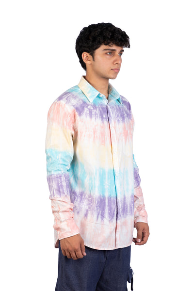 Rainbow Stripe Tie Dye Shirt