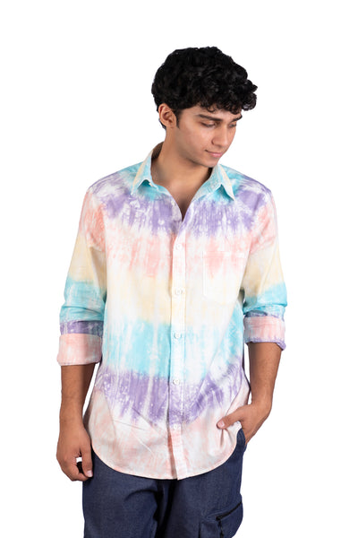Rainbow Stripe Tie Dye Shirt
