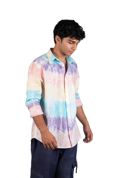 Rainbow Stripe Tie Dye Shirt