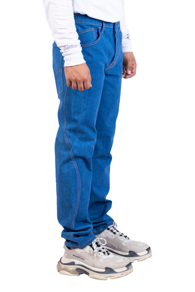 Meander Seam Denim Trousers