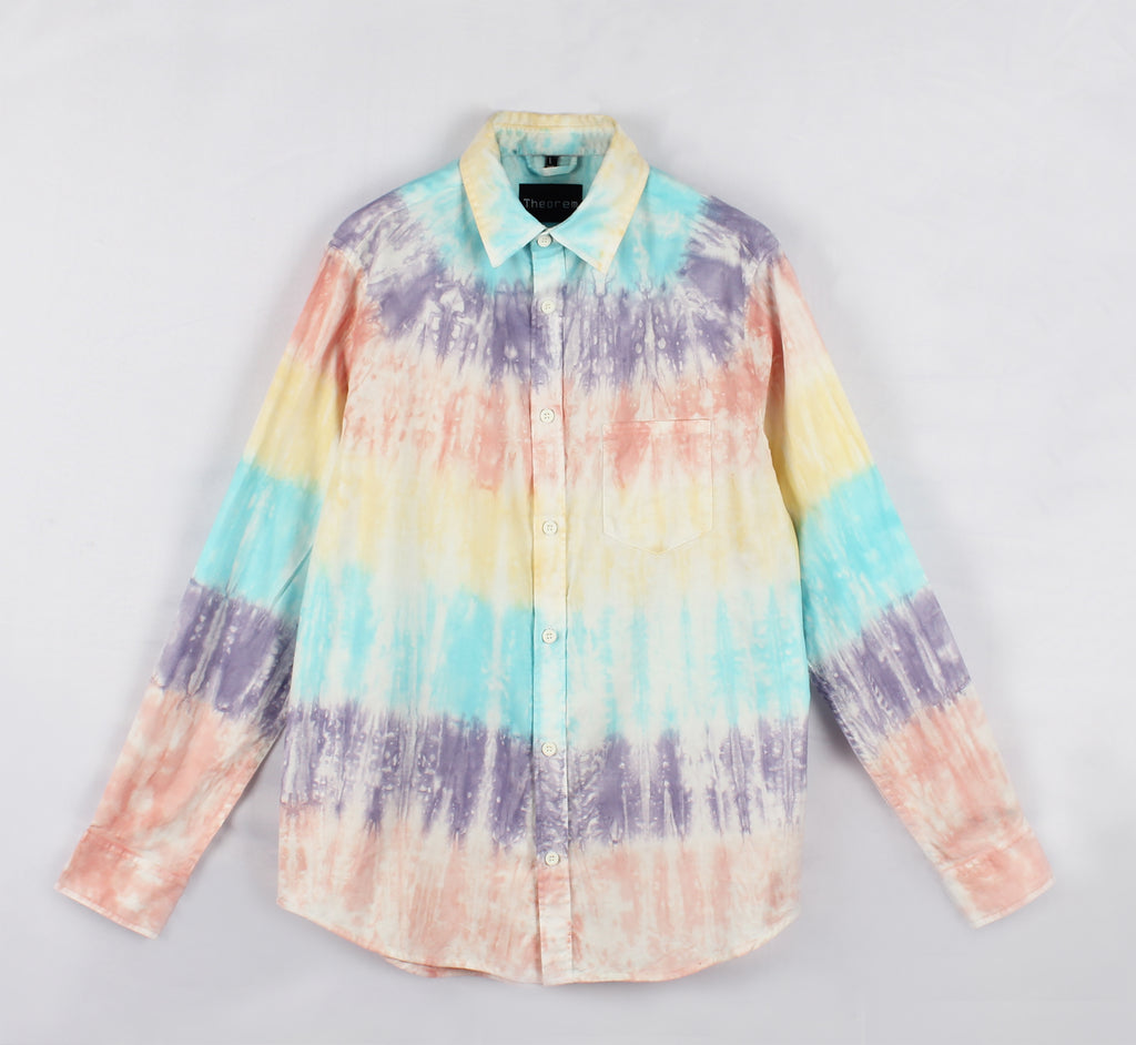 CTEEGC Tie Dye Shirt Women Rainbow Striped Shirt Womens V Neck T