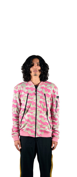 Camo Zip Detailed Bomber Jacket