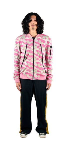 Camo Zip Detailed Bomber Jacket
