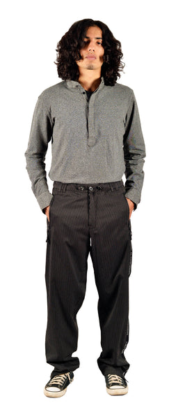 Work In Progress Tape Detail Woven Stripe Trousers