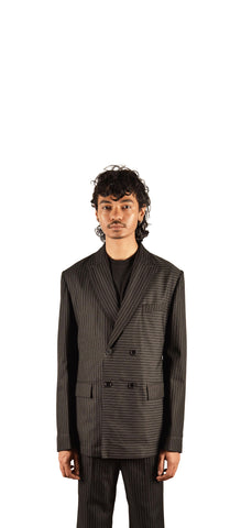 Striped Cotton Double Brested Suit