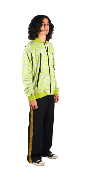 Camo Zip Detailed Packable Bomber Jacket